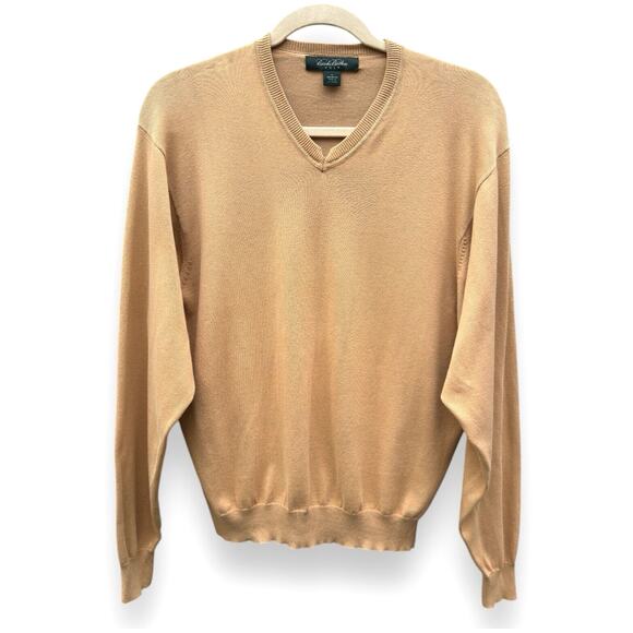 VTG Brooks Brothers Golf Sweater Pullover Men L Gold Preppy Academia Minimalist - Picture 8 of 10
